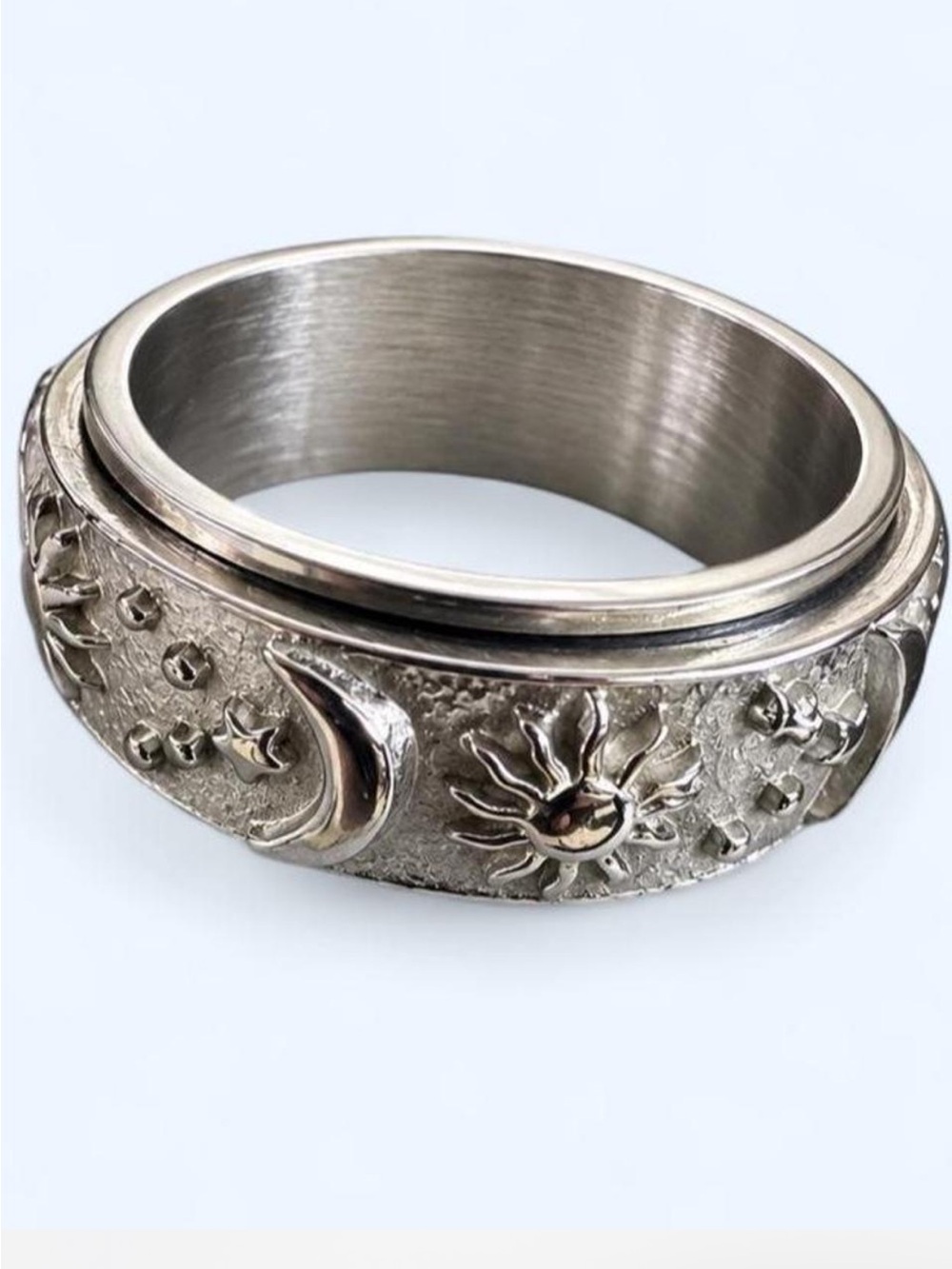Celestial Sun Moon Stars Spinner Ring